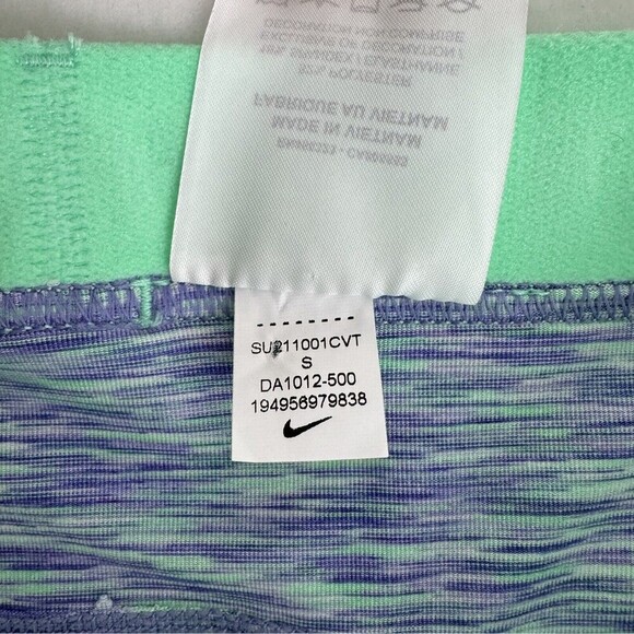 Nike Pro Women's Crop Leggings S Mint Purple Heather Training Gym Yoga Running - Picture 9 of 13